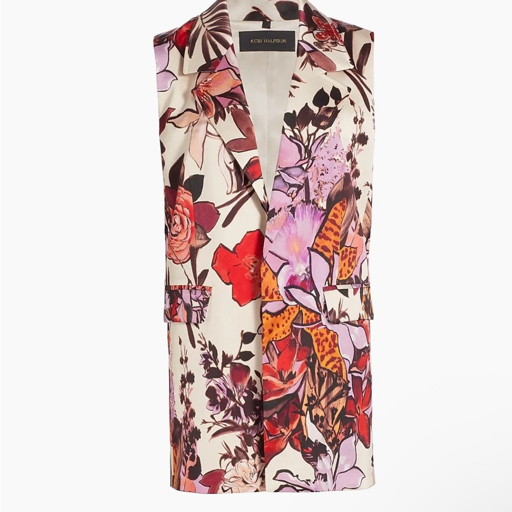 Kobi Halperin XL Georgia Canvas Multi Vest Maximalist Boho Resort‎ Wear NWT